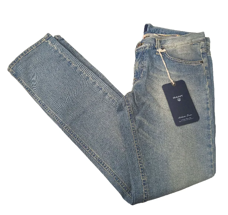 GANT Women's Mid Blue Audrey Vintage Denim Jeans 410906 $220 NWT Fashionable Bootcut Jeans