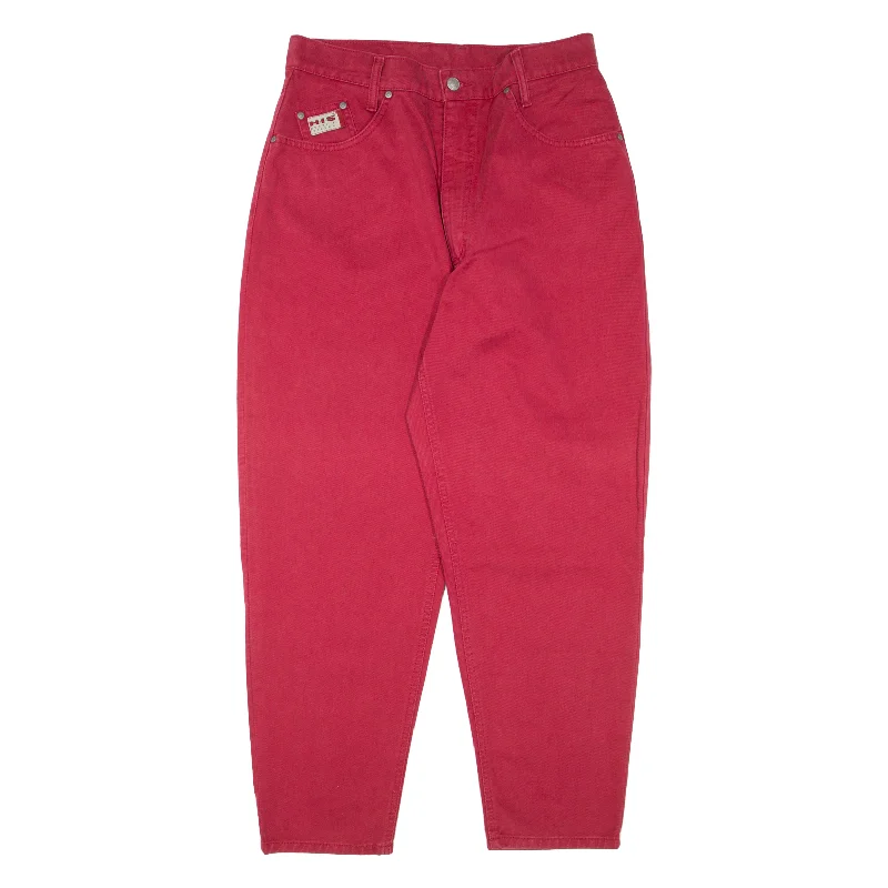 H.I.S Jeans Red 90s Denim Regular Mom Womens W29 L29 Trendy Bootcut High-Waisted Jeans