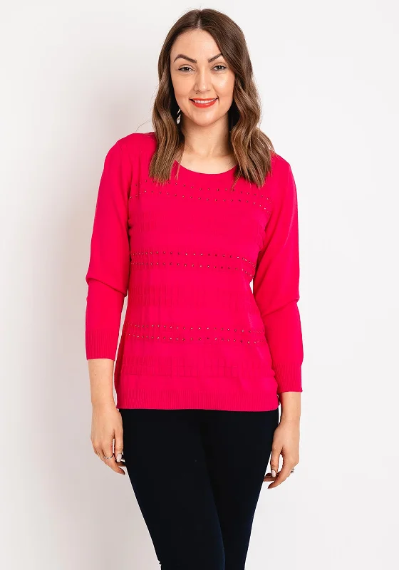 Natalia Collection Embossed Rhinestone Sweater, Rose Denim Fabric Leather Fabric Suede Fabric Natalia Collection Embossed Rhinestone Sweater, Rose Denim Fabric Leather Fabric Suede Fabric