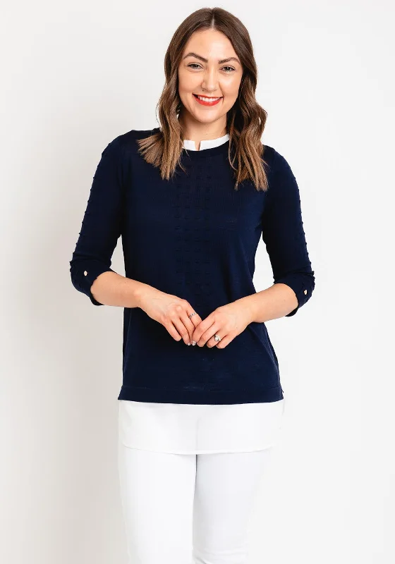Natalia Collection Chiffon Trim Sweater, Navy Rayon Fabric Velvet Fabric Corduroy Fabric Natalia Collection Chiffon Trim Sweater, Navy Rayon Fabric Velvet Fabric Corduroy Fabric
