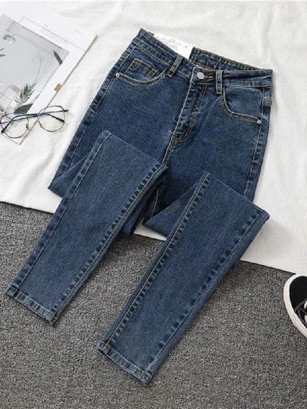 Jeans Women Autumn Slim Skinny Pants Spring Casual Girl Denim Stylish High-Waisted Denim