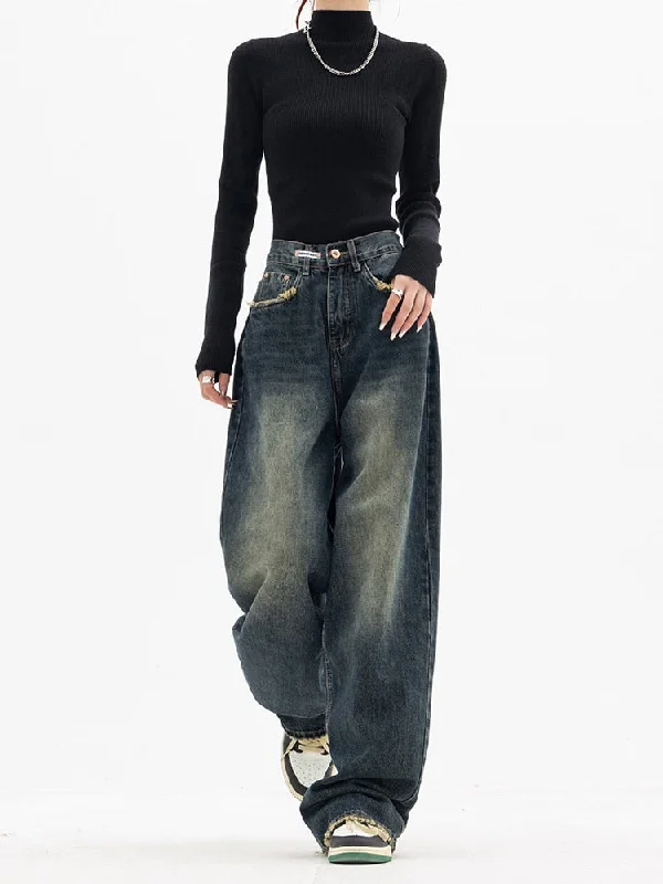High Waist Women Jeans Harajuku Vintage BF Style Streetwear All-match Trendy Cut-Off Denim Shorts
