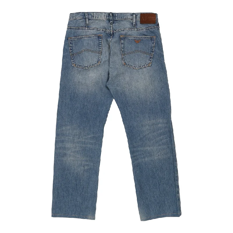 J21 Regular Fit Armani Jeans Jeans - 34W UK 14 Blue Cotton Trendy Button-Up High-Waist Jeans