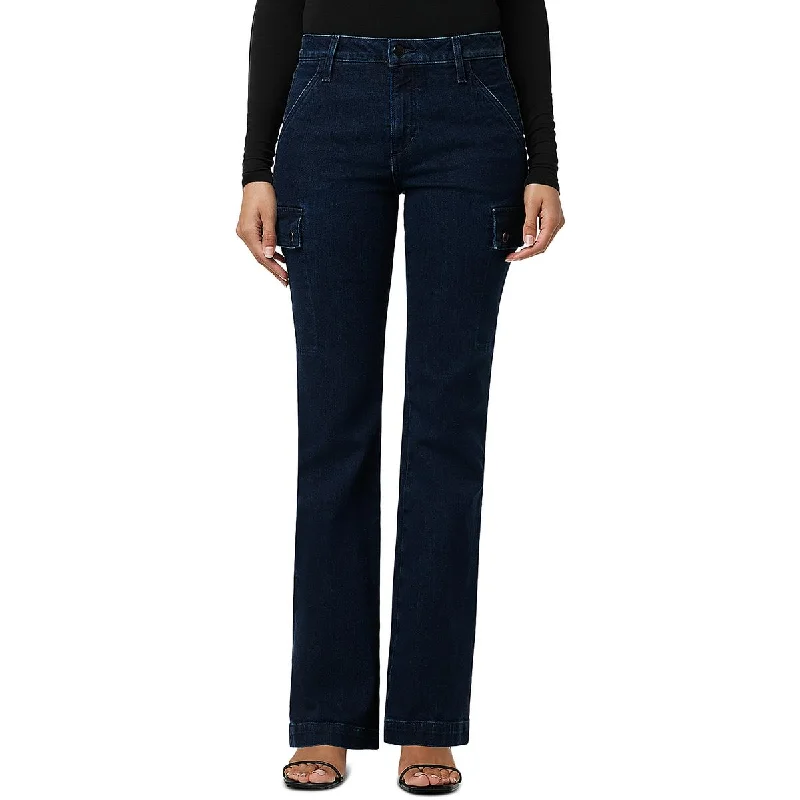 Joe's Womens The Frankie High Rise Dark Wash Bootcut Jeans Stylish Paperbag Waist Denim