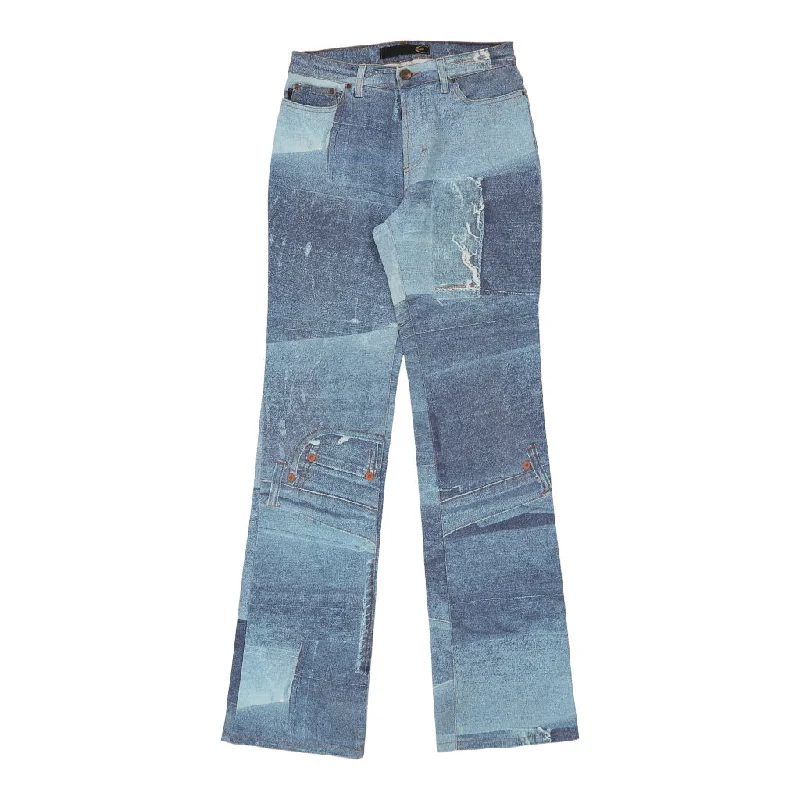 Just Cavalli Jeans - 28W UK 8 Light Wash Cotton Blend Trendy Patchwork Denim Jeans