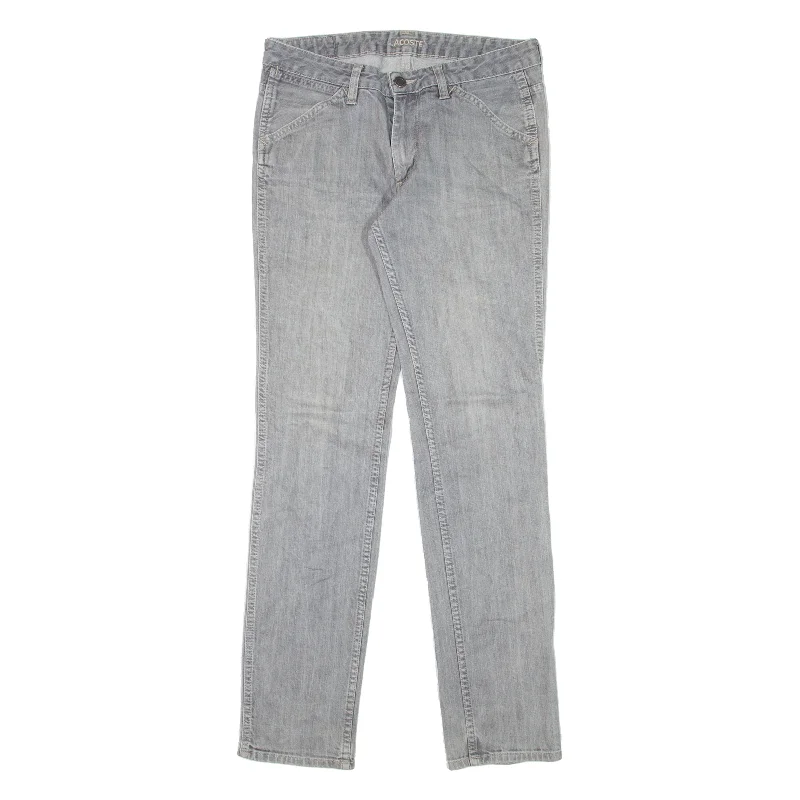 LACOSTE Jeans Grey Denim Slim Straight Womens W29 L31 Trendy Classic Fit Jeans