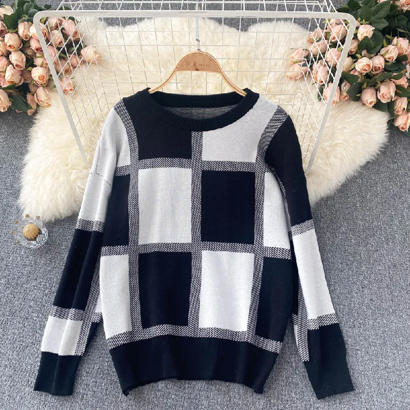 Lazy Pullover Sweater female design sense minority 1619 Anti-Pilling Anti-Shrink Durable Lazy Pullover Sweater female design sense minority 1619 Anti-Pilling Anti-Shrink Durable