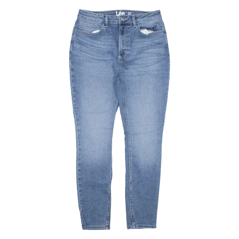 LEE High Rise Jeans Blue Denim Slim Skinny Womens W28 L27 Elegant Tapered Leg Denim