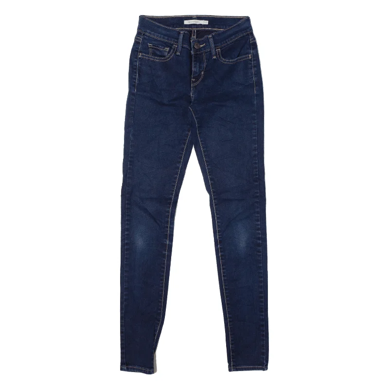 LEVI'S 710 Jeans Blue Denim Slim Skinny Stone Wash Womens W25 L30 Comfortable Straight-Legged Denim