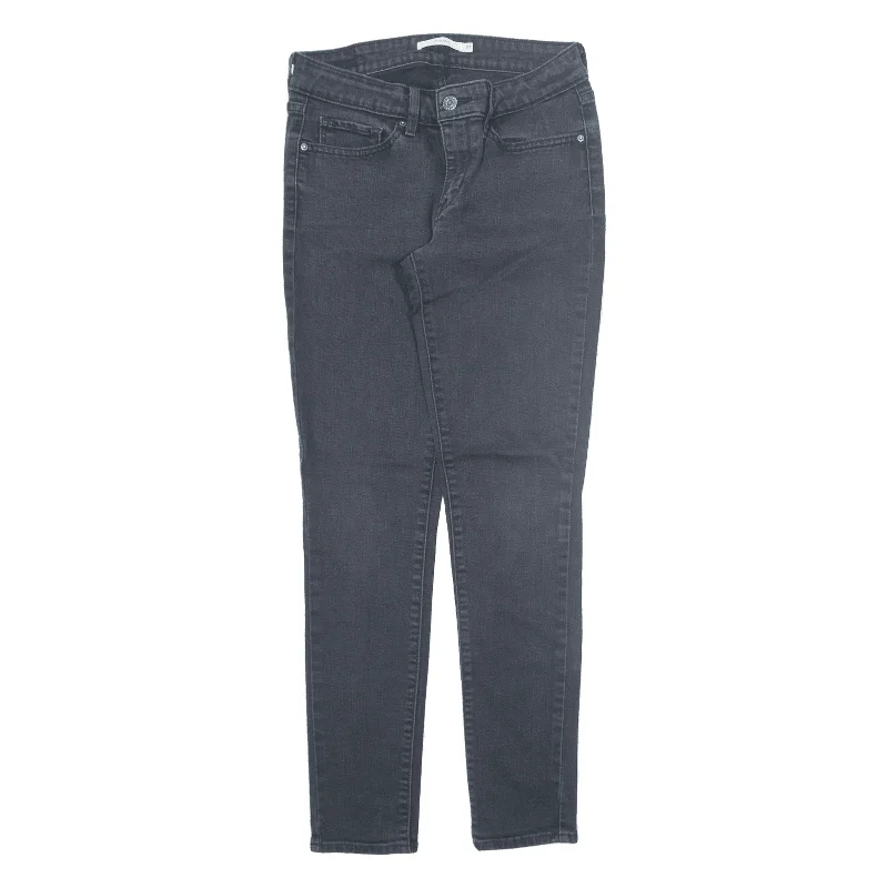LEVI'S 711 Jeans Black Denim Slim Skinny Womens W27 L28 Stylish High-Waist Jeans