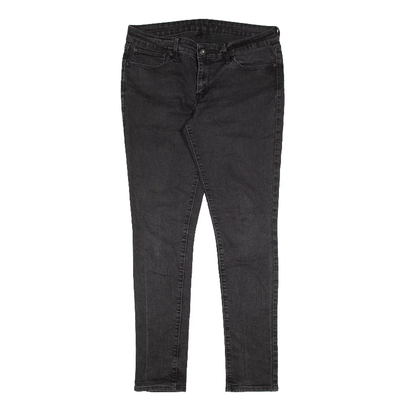 LEVI'S Jeans Black Denim Slim Skinny Womens W32 L30 Chic Ripped Jeans