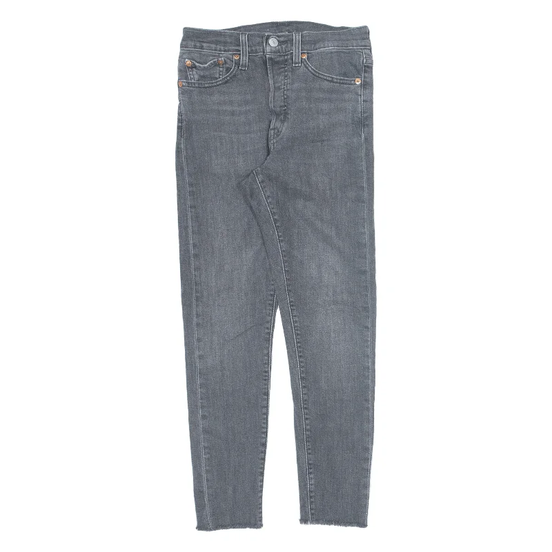 LEVI'S Jeans Black Denim Slim Skinny Stone Wash Womens W26 L26 Chic Cropped Jeans