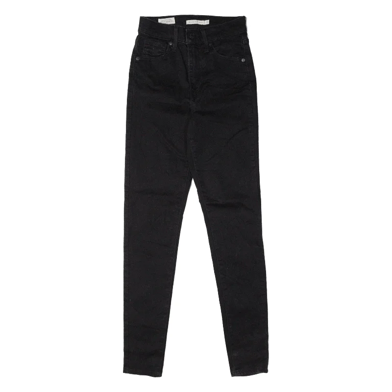 LEVI'S Mile High BIG E Jeans Black Denim Slim Skinny Womens W25 L30 Fashionable Button-Front Jeans