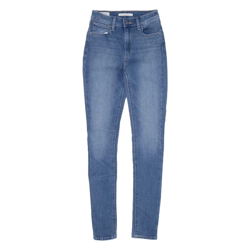 LEVI'S Premium Big E 721 High Rise Jeans Blue Denim Slim Skinny Womens W23 L32 Classic Black Denim Jeans