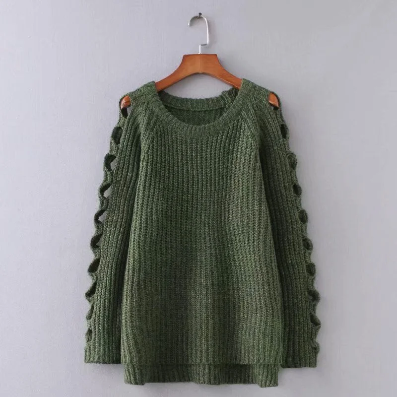 New autumn and winter pullover hollow out solid color thickened loose sweater and sweater 1373 Long Sweater Short Sweater Cropped Sweater New autumn and winter pullover hollow out solid color thickened loose sweater and sweater 1373 Long Sweater Short Sweater Cropped Sweater