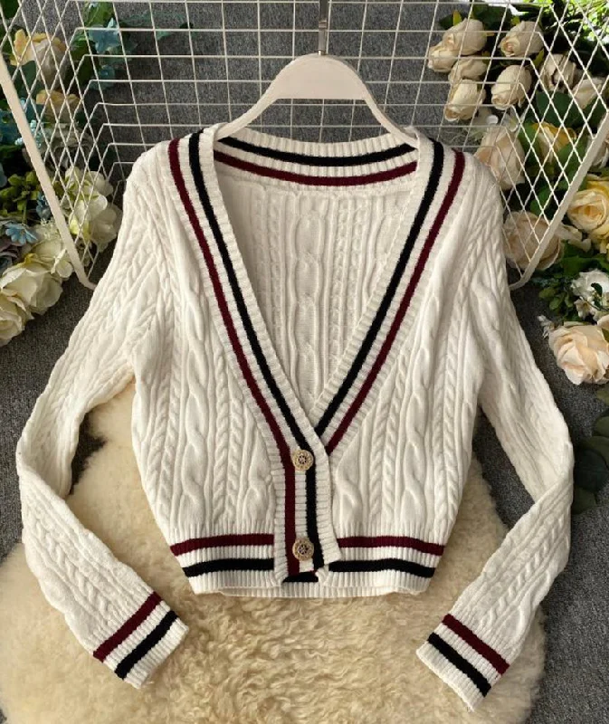 New style v neckline loose sweater long sleeve sweater sweater coat spring and autumn clothing  158 Machine Wash Dry Clean Hand Wash