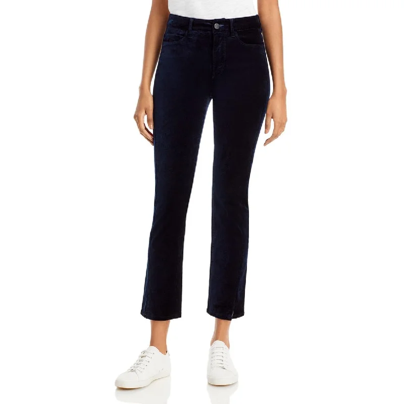 Paige Womens Cindy Velvet Ankle Straight Leg Jeans Chic Vintage-Inspired Denim Jeans