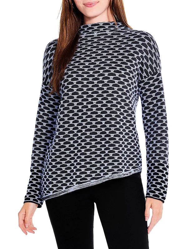 Pixel Play Womens Knit Long Sleeves Pullover Sweater Bright Pastel Dark