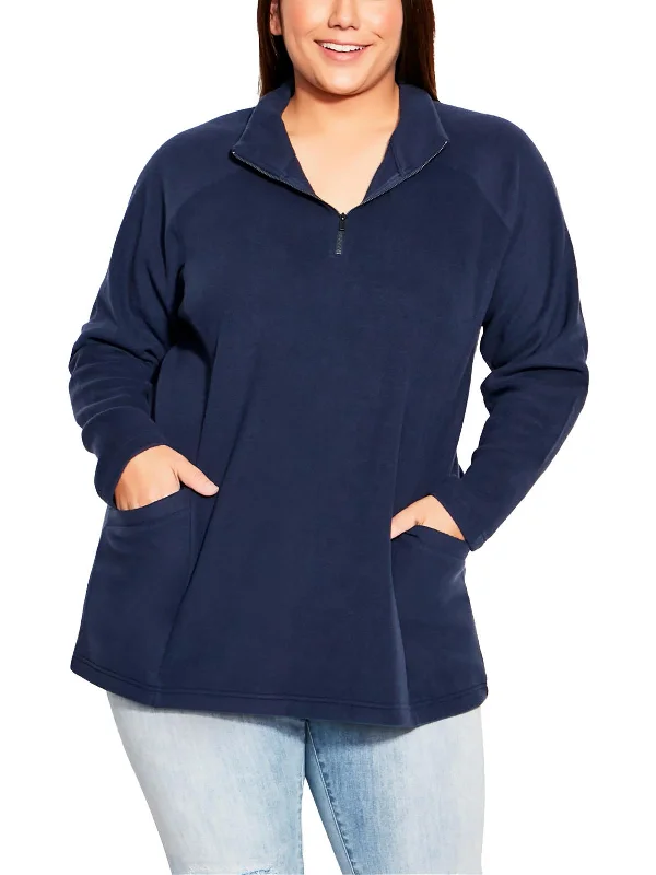 Plus Womens Zipper Fleece Tunic Sweater Beaded Sweater Sequined Faux Fur