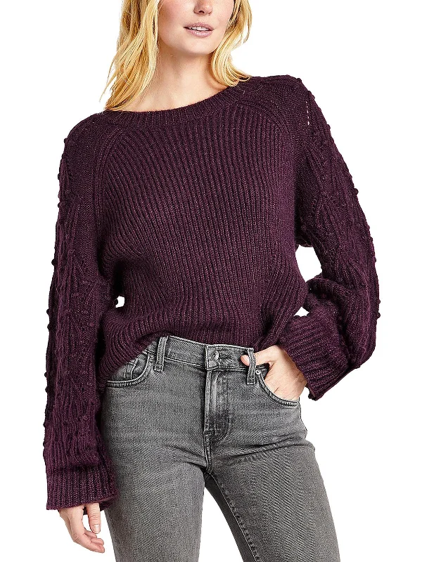 Rayne Womens Mohair Blend Pullover Crewneck Sweater Hooded Caped Shawl Collar