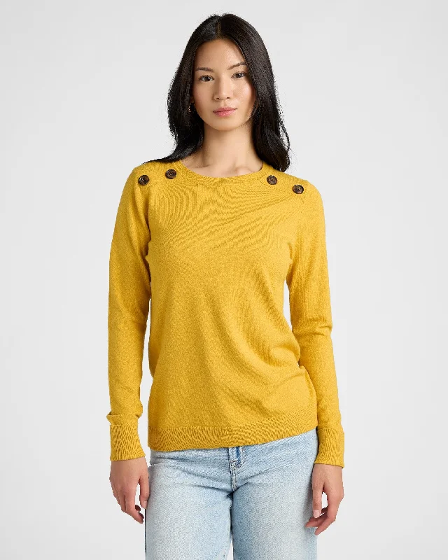 Shoulder Button Detail Sweater Polka Dot Checkered Tartan