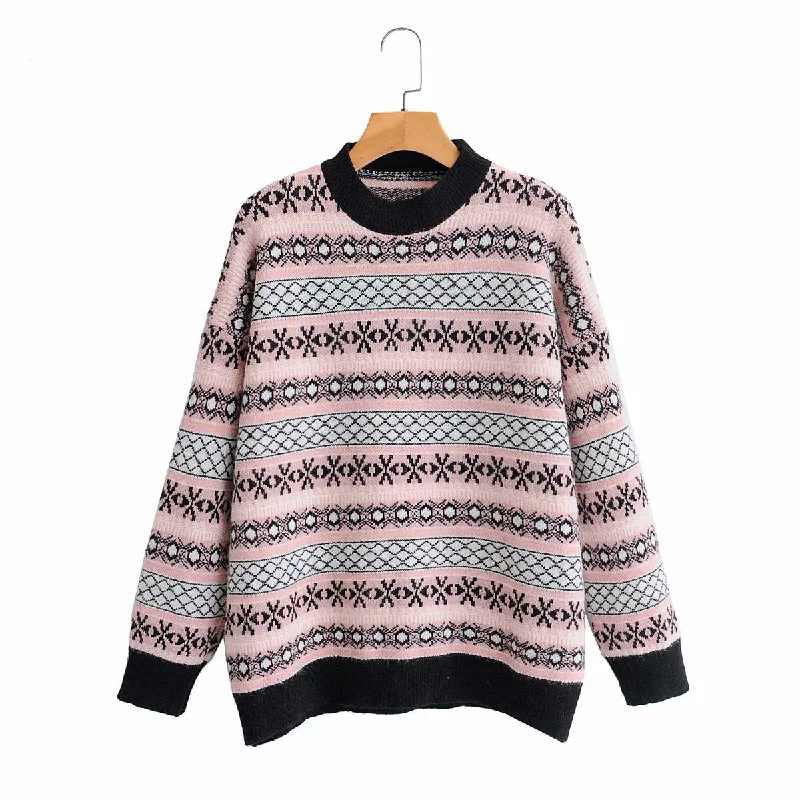 Slouchy turtleneck sweater for women  1359 Bright Pastel Dark