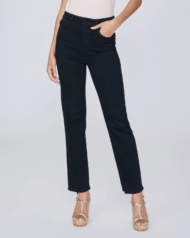 Stella Straight Jean In Black Overdye Comfortable Distressed Straight-Leg Jeans