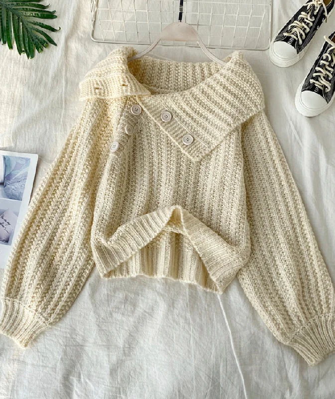 Sweater cute v neck long sleeve sweater  103 Machine Wash Dry Clean Hand Wash