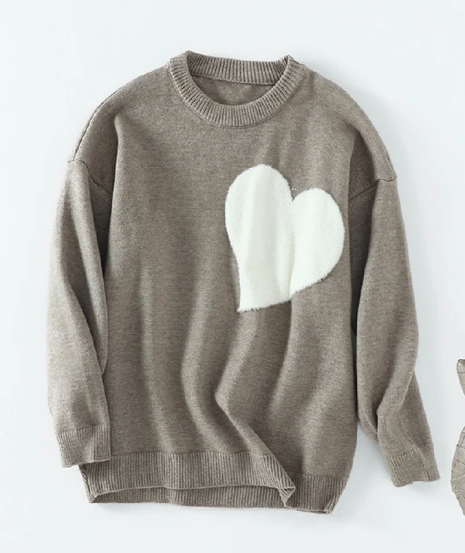 Sweater long sleeve heart sweater  097 Chenille Brocade Lace