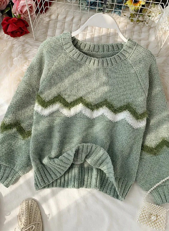 Sweater round neck long-sleeved sweater  136 Cotton Fabric Linen Fabric Terry Fabric