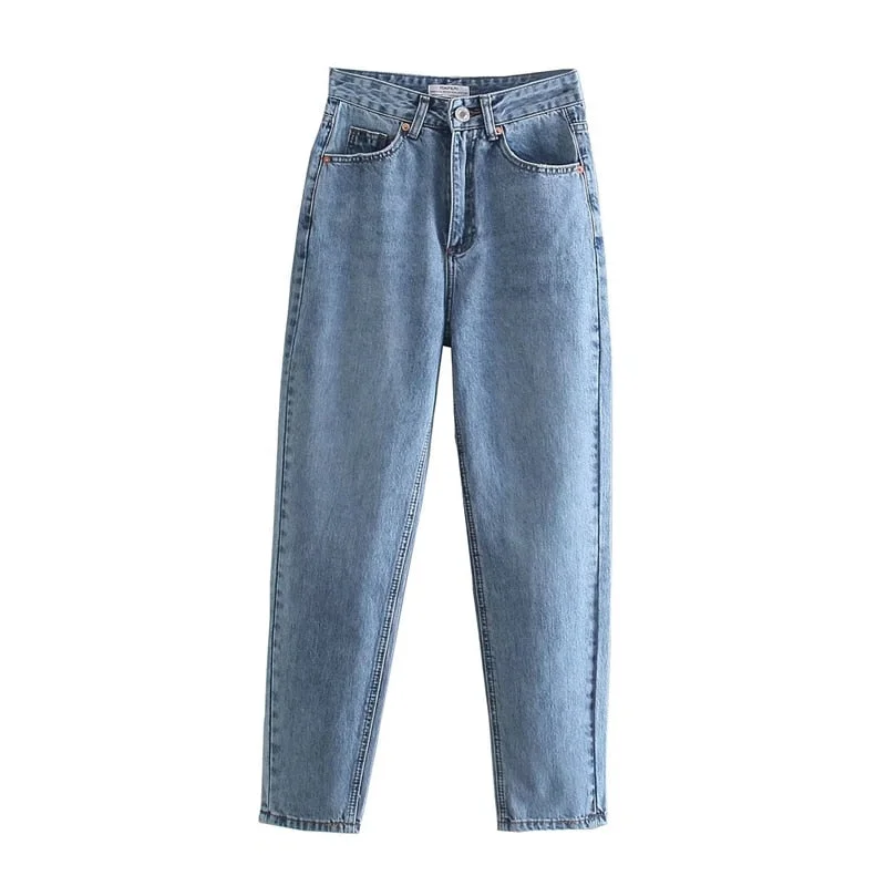 Fashion Casual Black Jeans Pants for Women Trousers Pockets Casual Loose Fit Jeans