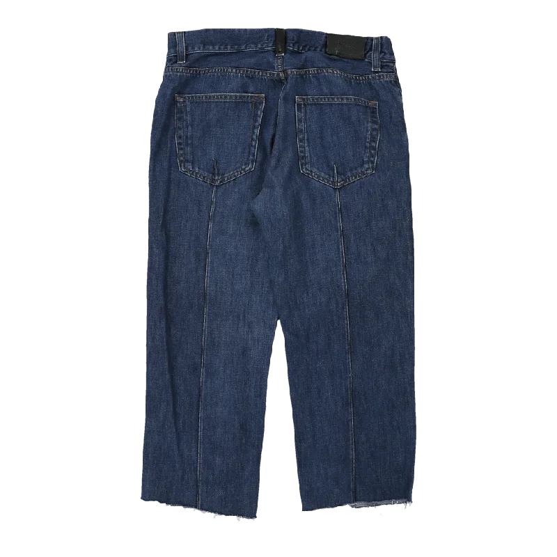 Tapered Fit Prada Jeans - 32W UK 12 Blue Cotton Chic Double Waistband Jeans