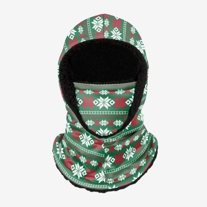 Ugly Christmas Sweater Hooded Gaiter Ribbed Striped Patterned