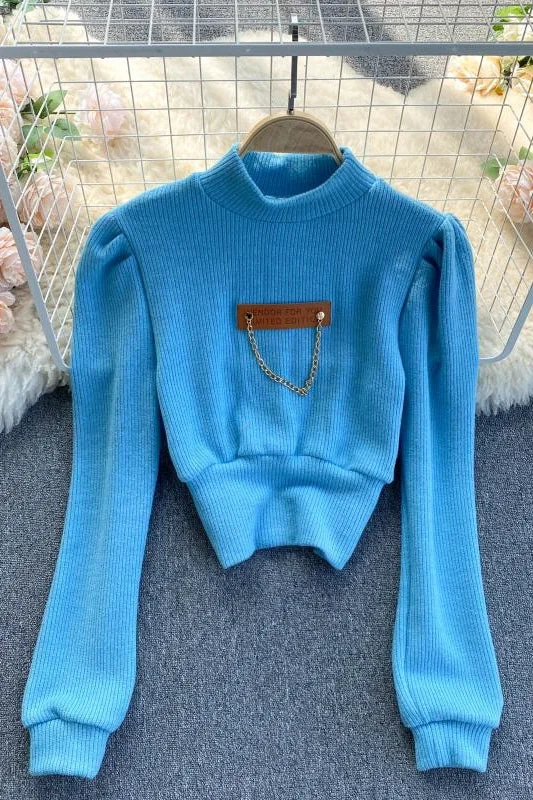 Versatile sweater women's Korean slim design chain sweater 1578 Fleece Sweater Nylon Polyester Versatile sweater women's Korean slim design chain sweater 1578 Fleece Sweater Nylon Polyester