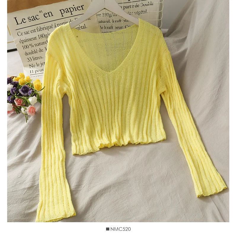 Vertical stripe thin micro transparent short sweater 1717 Chenille Blend Fleece Blend Nylon Blend Vertical stripe thin micro transparent short sweater 1717 Chenille Blend Fleece Blend Nylon Blend