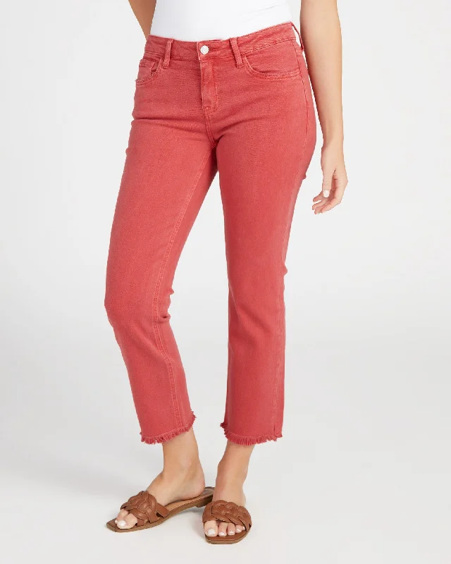 Mid Rise Slim Straight Jeans Cozy Wide-Legged Jeans