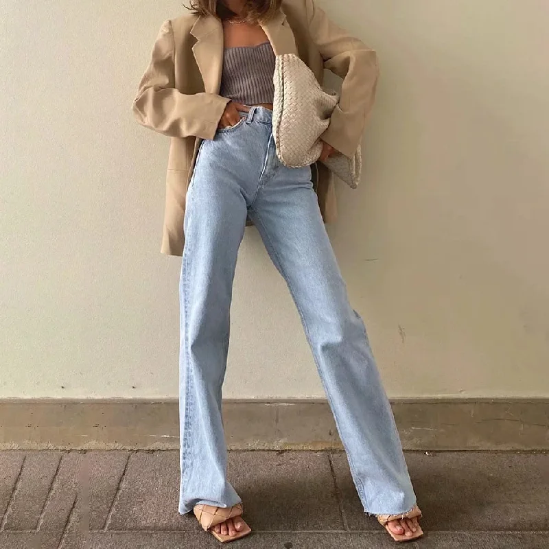 Wide Leg Pant Women Jeans Autumn Winter High Waist Slouchy Black Stylish Paperbag Waist Denim Wide Leg Pant Women Jeans Autumn Winter High Waist Slouchy Black Stylish Paperbag Waist Denim