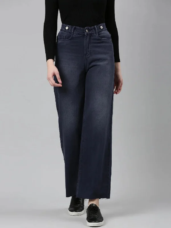 Women Grey Solid Straight Fit Denim Jeans-IM-10491-Grey Trendy Layered Pocket Jeans