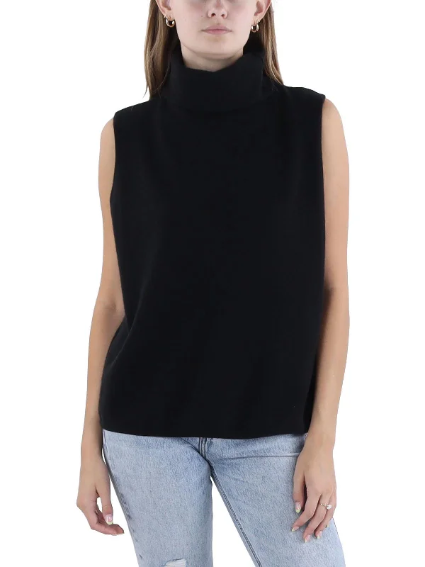 Womens Cashmere Turtleneck Tank Top Sweater Sweater Knitwear Pullover
