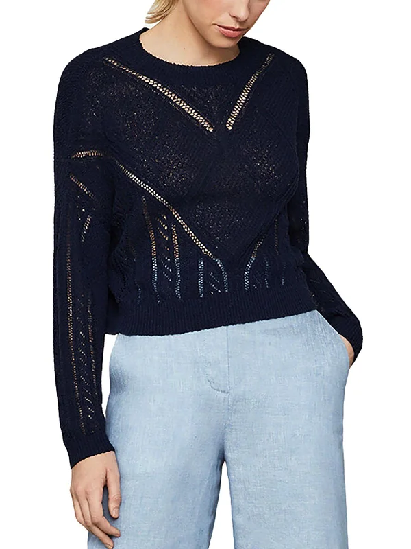 Womens Crew Neck Long Sleeve Sweater Terry Terry Cloth Terry Knit