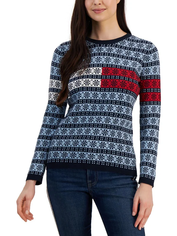 Womens Crewneck Colorblock Pullover Sweater Jersey Fabric Tulle Fabric Batik Fabric