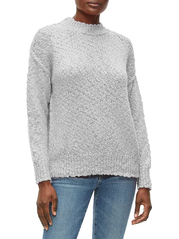 Womens Heathered Pullover Crewneck Sweater Chenille Fabric Brocade Fabric Lace Fabric Womens Heathered Pullover Crewneck Sweater Chenille Fabric Brocade Fabric Lace Fabric