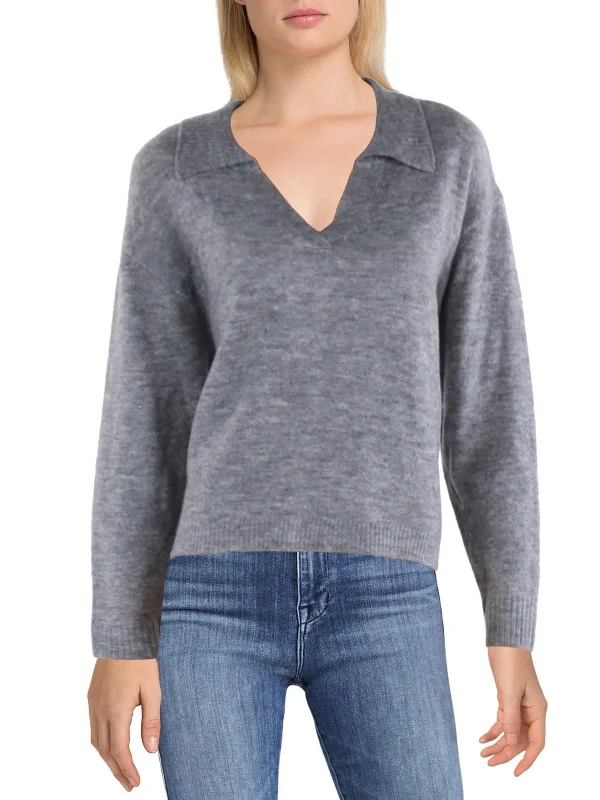 Womens Knit Pullover V-Neck Sweater Stylish Fashionable Trendy