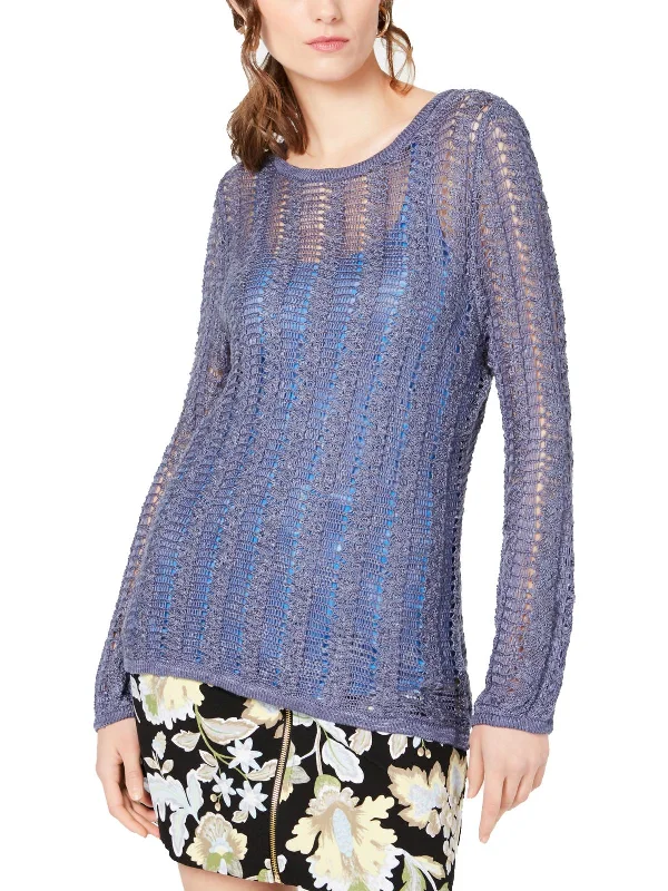 Womens Knit Sheer Sweater Modern Contemporary Chic