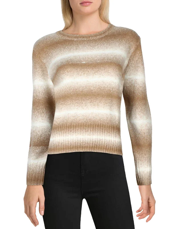 Womens Ombre Stripe Pullover Sweater Wool Sweater Cotton Sweater Cashmere Sweater