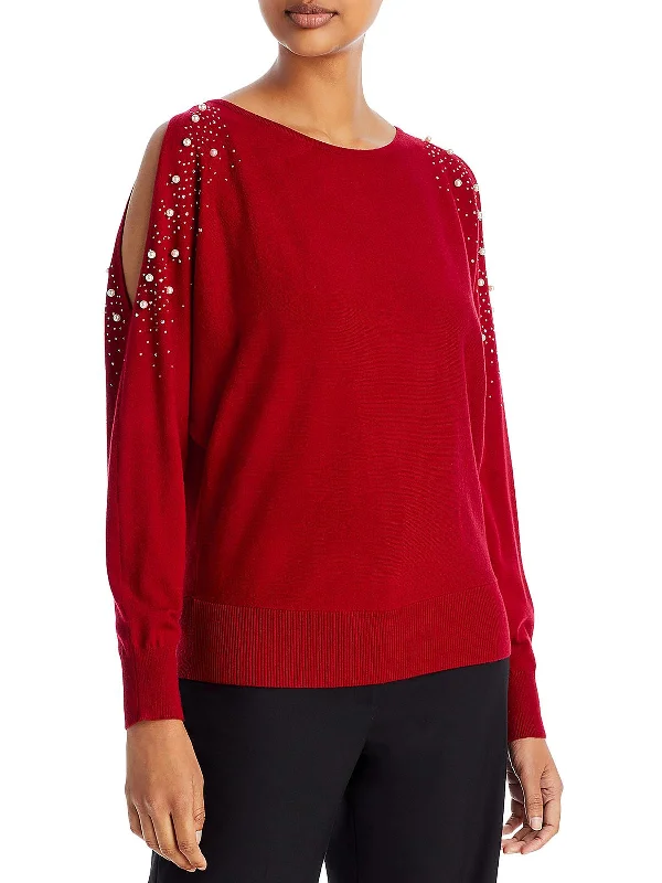 Womens Rhinestones Viscose Pullover Sweater Knit Fabric Woven Fabric Fleece Fabric