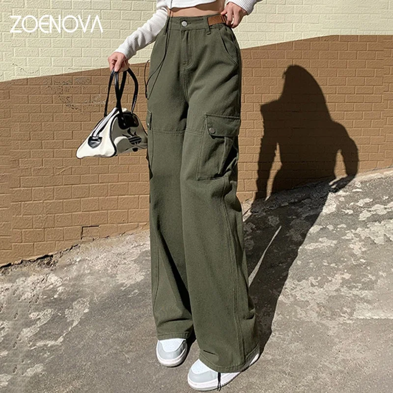 European American Green Jeans Fashion Elegant Solid Pants Fashionable Slim Fit Jeans