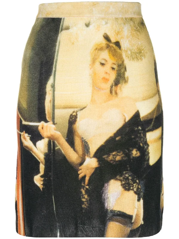 printed stretch skirt velvet skirt plush