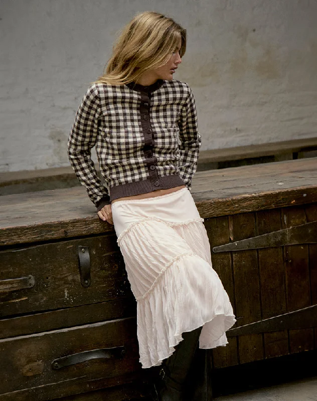 Anahita Tiered Skirt in Chiffon Buttercream leather skirt durable