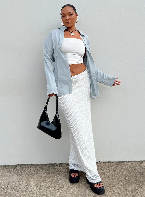 Berkshire Low Rise Maxi Skirt White lace skirt romantic